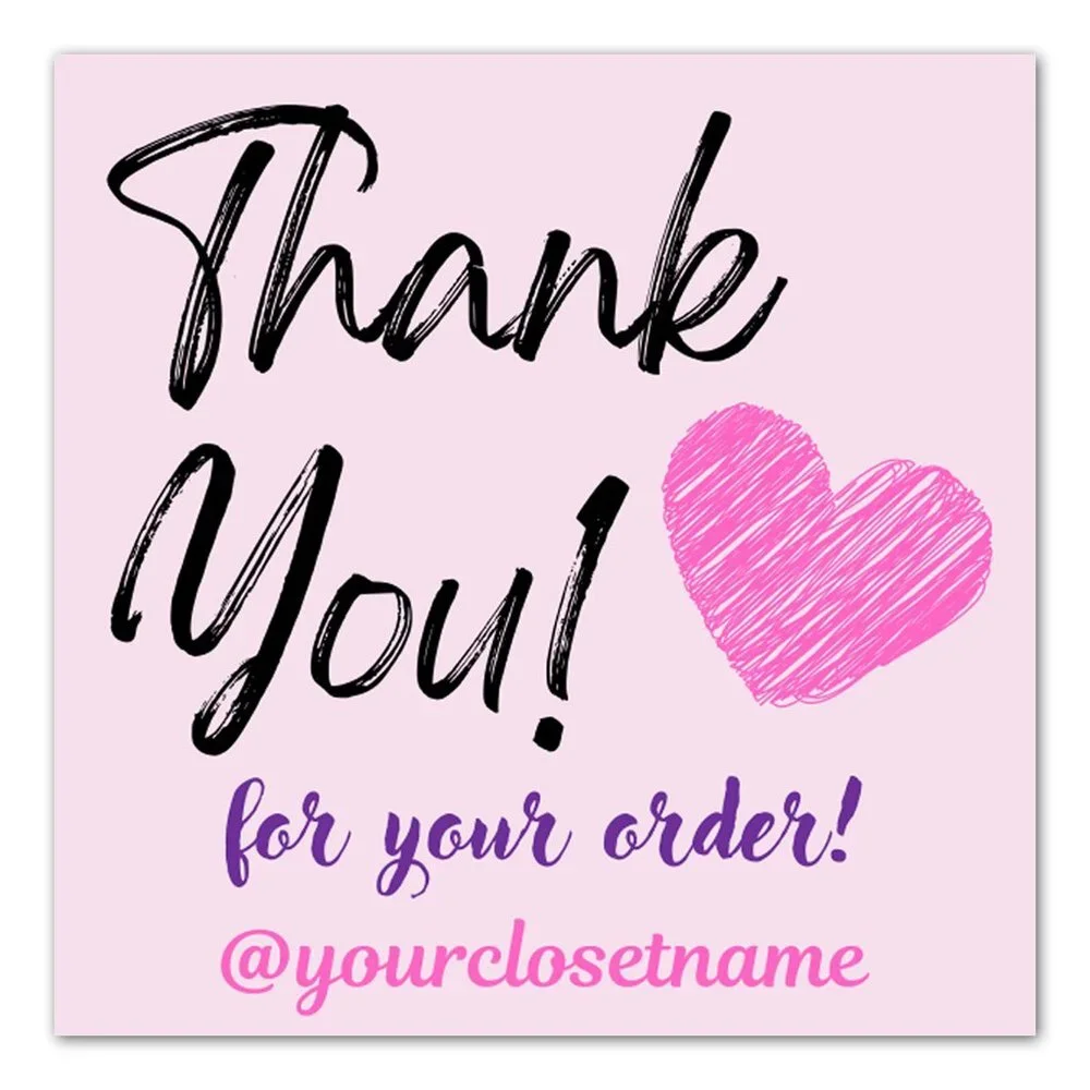 ♥️ 5x25 / 60 Thank You Stickers
